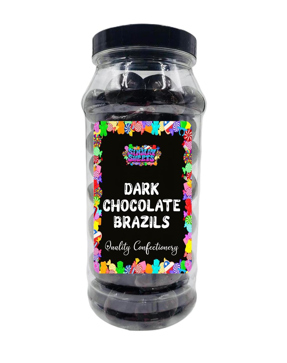 Delicious Dark Chocolate Brazil Nuts Gift - Retro Sweets in a Jar