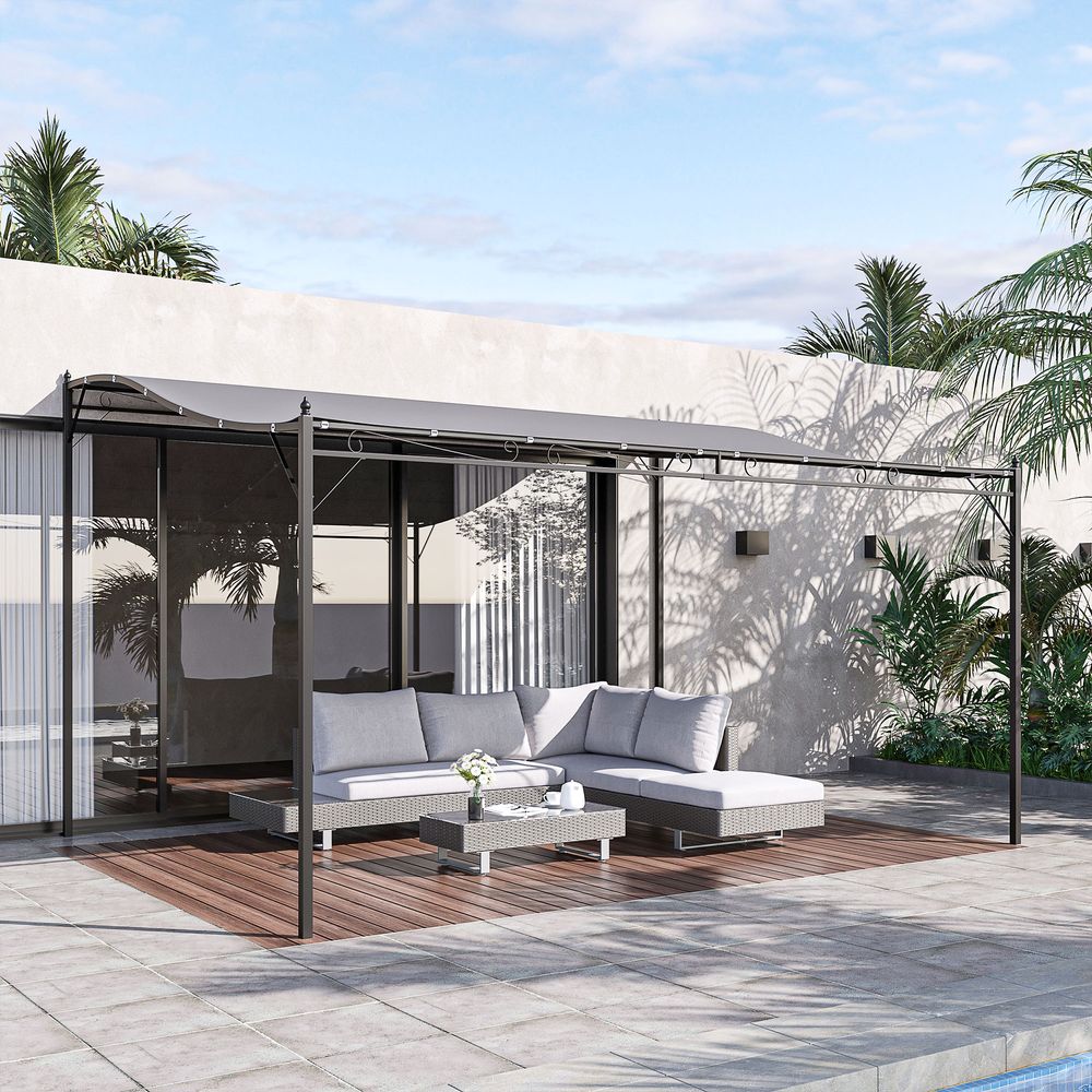 Premium Metal Wall Gazebo | Grey | 4x3 M Canopy | Best Quality