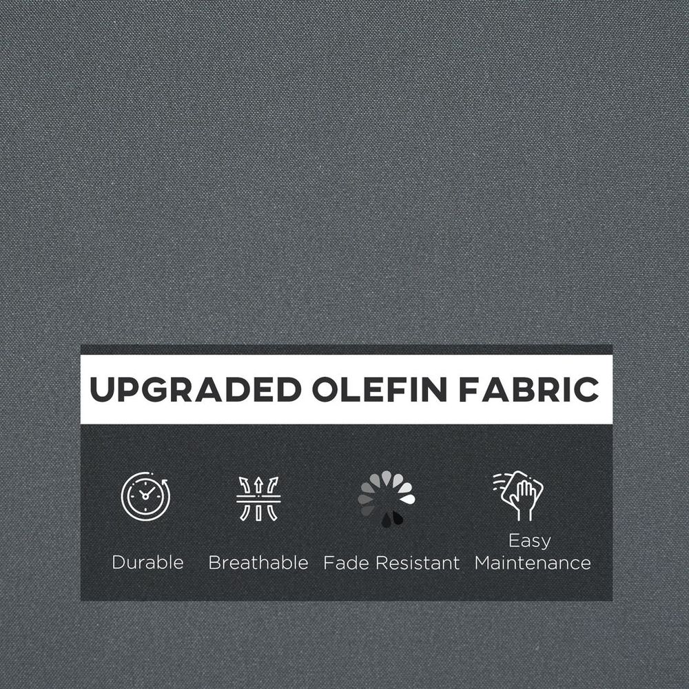 Outsunny Deep Seat Cushion Set - Grey, Removable/Washable Covers