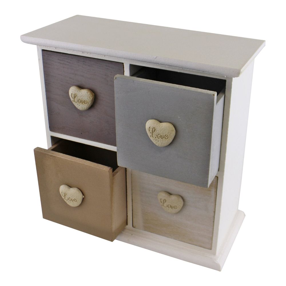 Premium Love Heart Trinket Drawers - White & Neutral Colours - High Quality