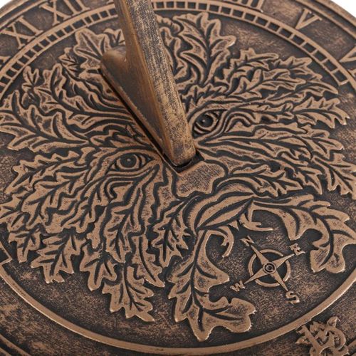 Green Man Terracotta Sundial by Lisa Parker