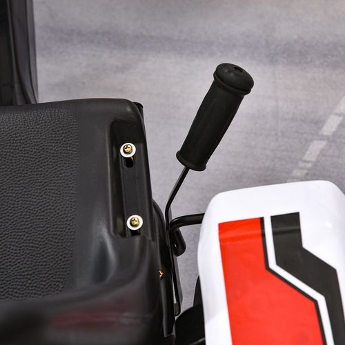 HOMCOM Kids Children Pedal Go Kart Manual Ride On Car w/Brake Gears Steering Wheel Adjustable Seat 4 Smooth Wheels Racing-Style White 104 x 66 x 57 cm