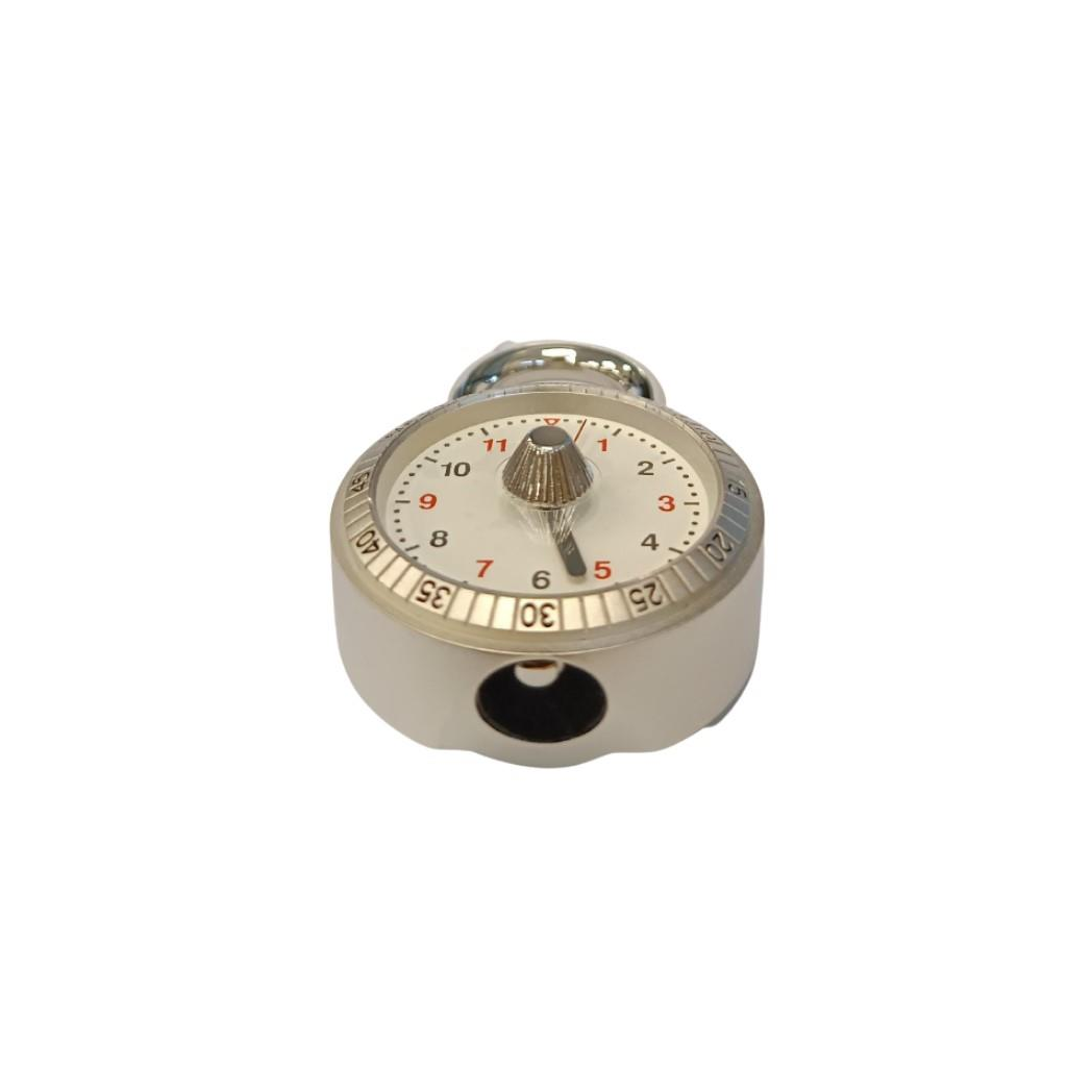 Miniature Clock Silvertone Plated Padlock Solid Brass IMP1021S - CLEARANCE NEEDS RE-BATTERY