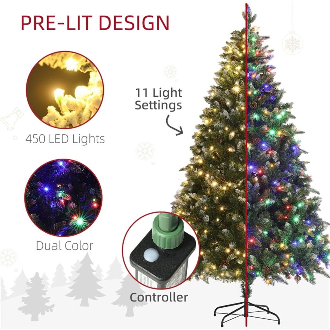 7 Ft Christmas tree | Artificial with LED lights | Green