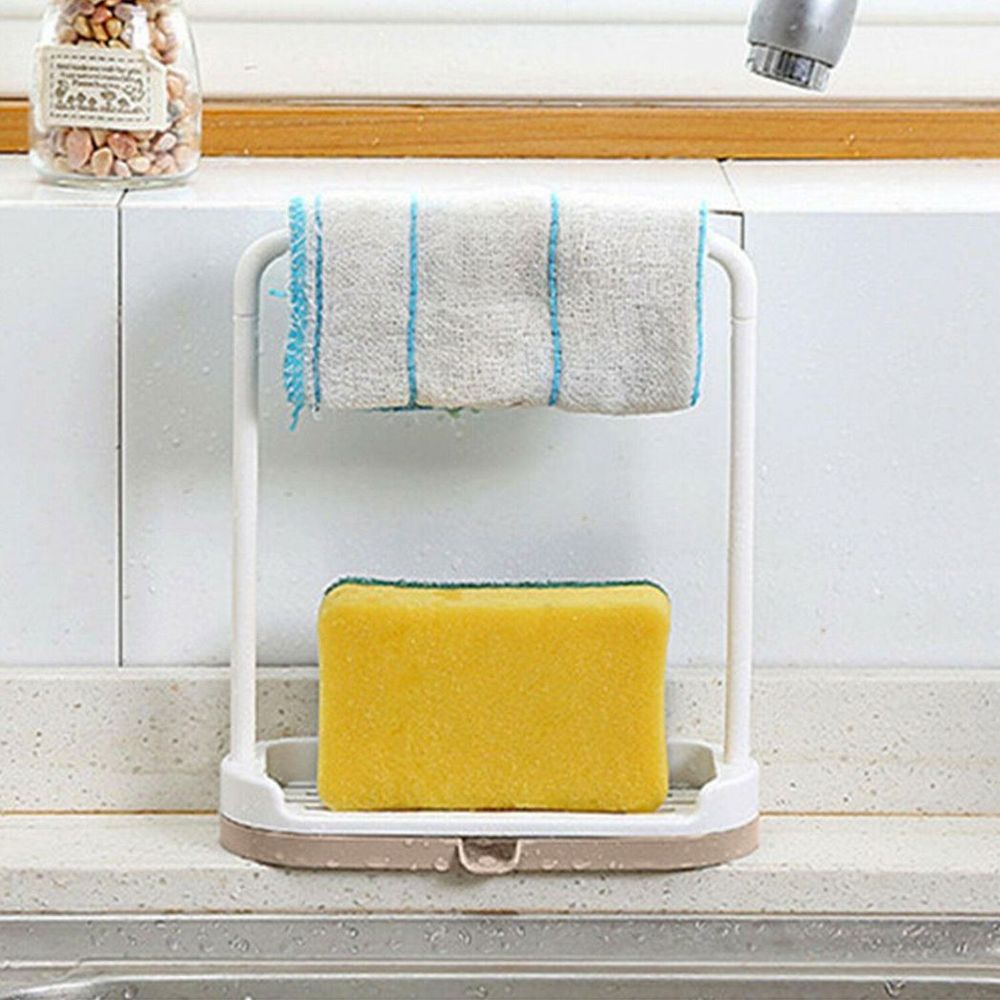 Hanging Bathroom Kitchen SinkTidy Box Hot Rag Storage Rack, Beige