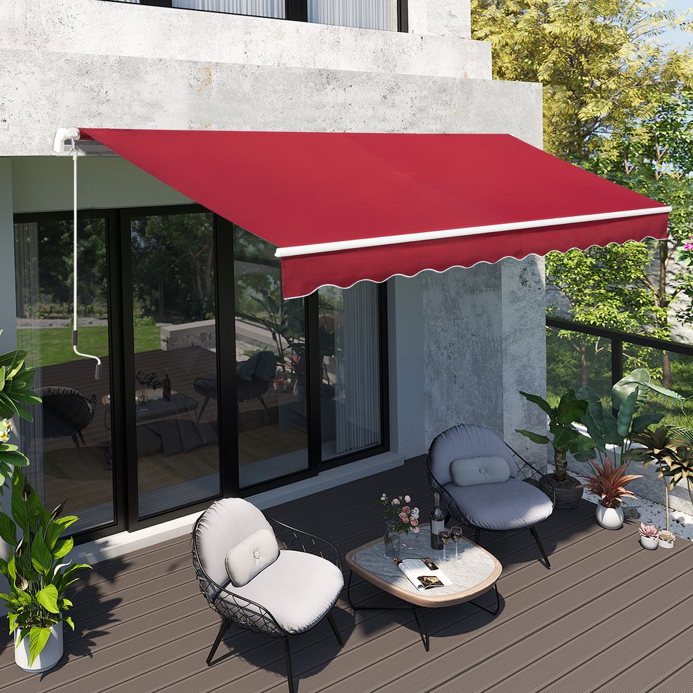 Premium 4x2.5m Retractable Awning - Sunshade Canopy & Crank Handle - High Quality, Easy Installation
