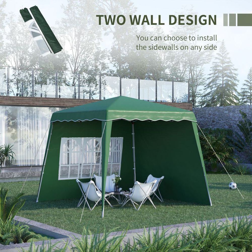 Premium 2.4 x 2.4m UV50+ Green Gazebo Tent: Carry Bag & Easy Set-Up