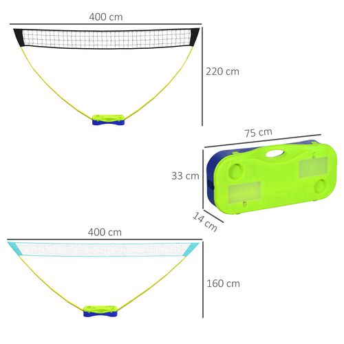 SPORTNOW Portable Badminton Net Set with Volleyball Net, Rackets, Shuttlecocks