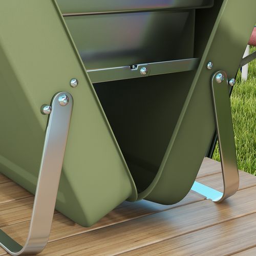 Outsunny Portable BBQ Grill with Suitcase Design for Camping Picnic Party, Green