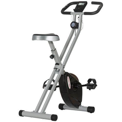 SPORTNOW Folding Exercise Bike with Heart-Rate Sensor for Home Use