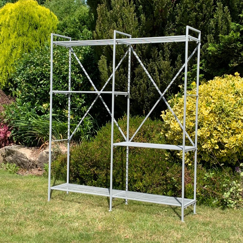 Premium Quality 141CM Grey Shelf Unit - Easy Assembly, Durable Painted Metal, Multi-Purpose