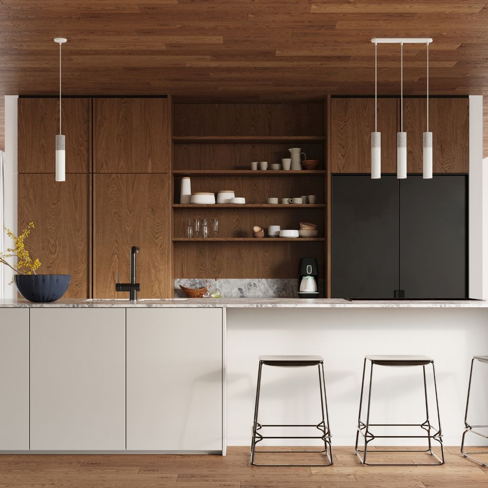 Modern Pendant Lamp: Steel & Concrete Design - High Quality GU10