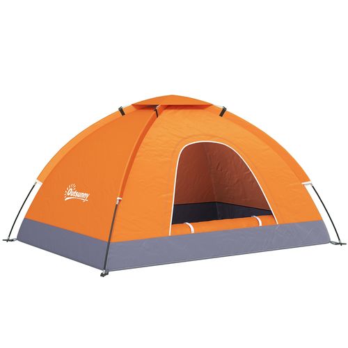 Outsunny Camping Tent for 2 Person Dome Tent w/ Storage Pocket Orange