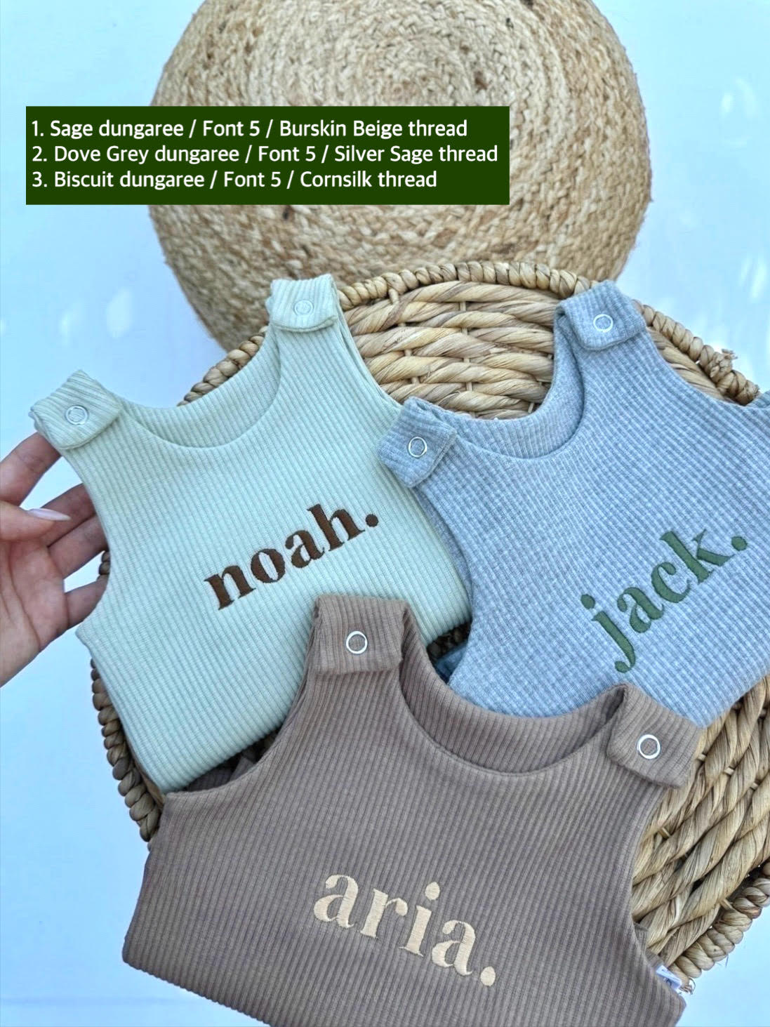 Biscuit Personalised or Plain Dungarees