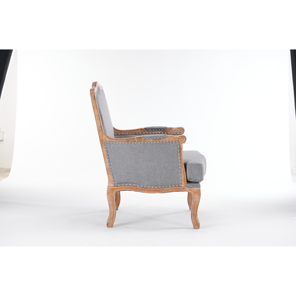 Premium 99CM Grey Linen Armchair - Stylish & Versatile Furniture for Home, Office, and Hotels