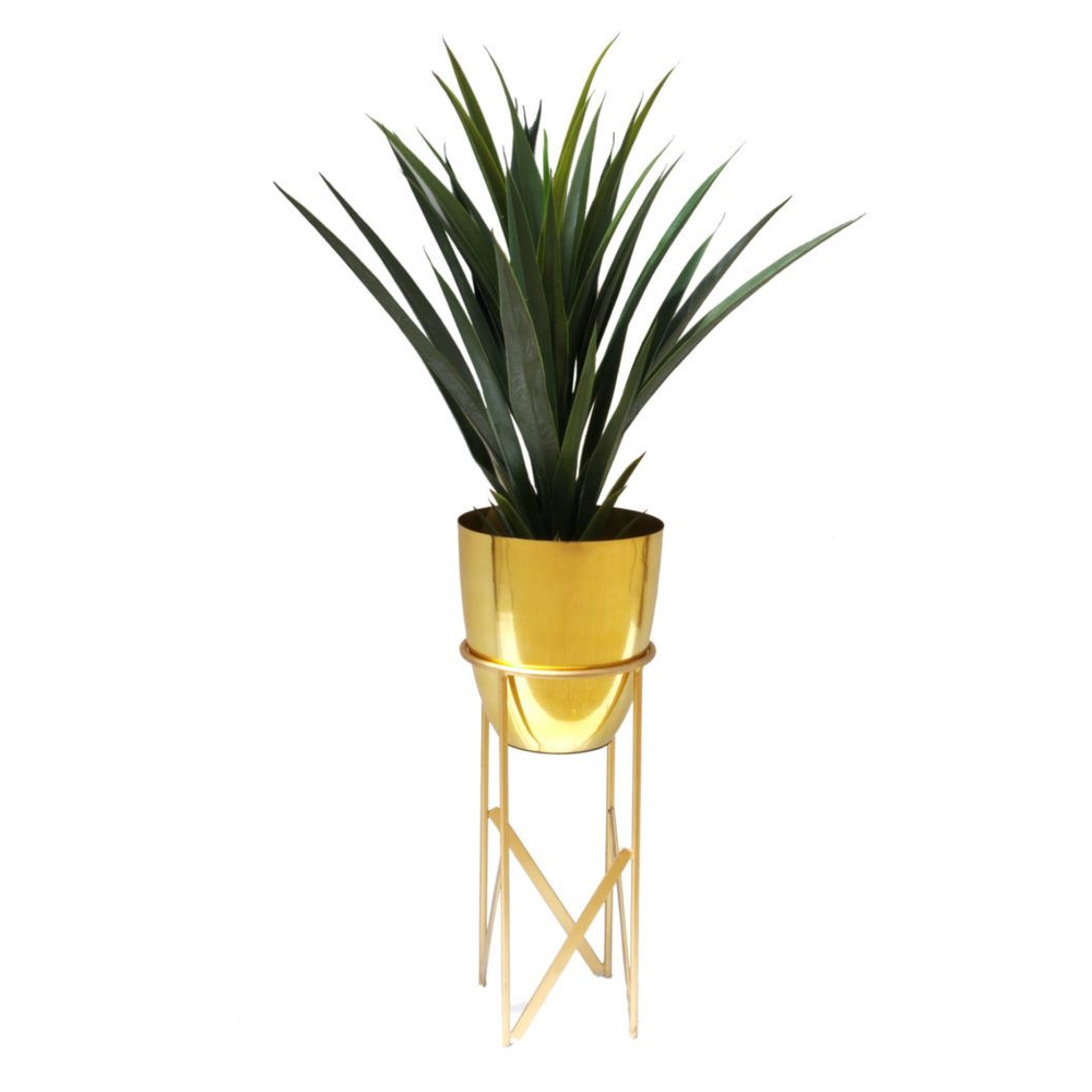 55cm Gold Planter with Matching Stand - Premium Quality Metal Plant Stand for Indoor Use - Variety of Colors Available