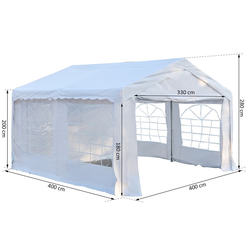 Premium Gazebo Marquee Party Tent - Steel Frame, White