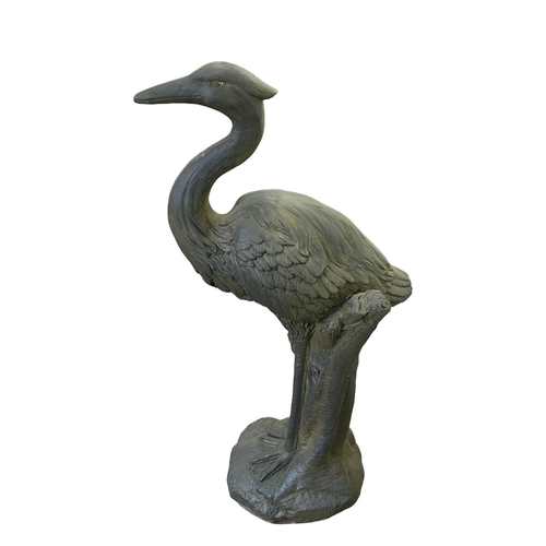 Stone Effect Grey Heron Statue