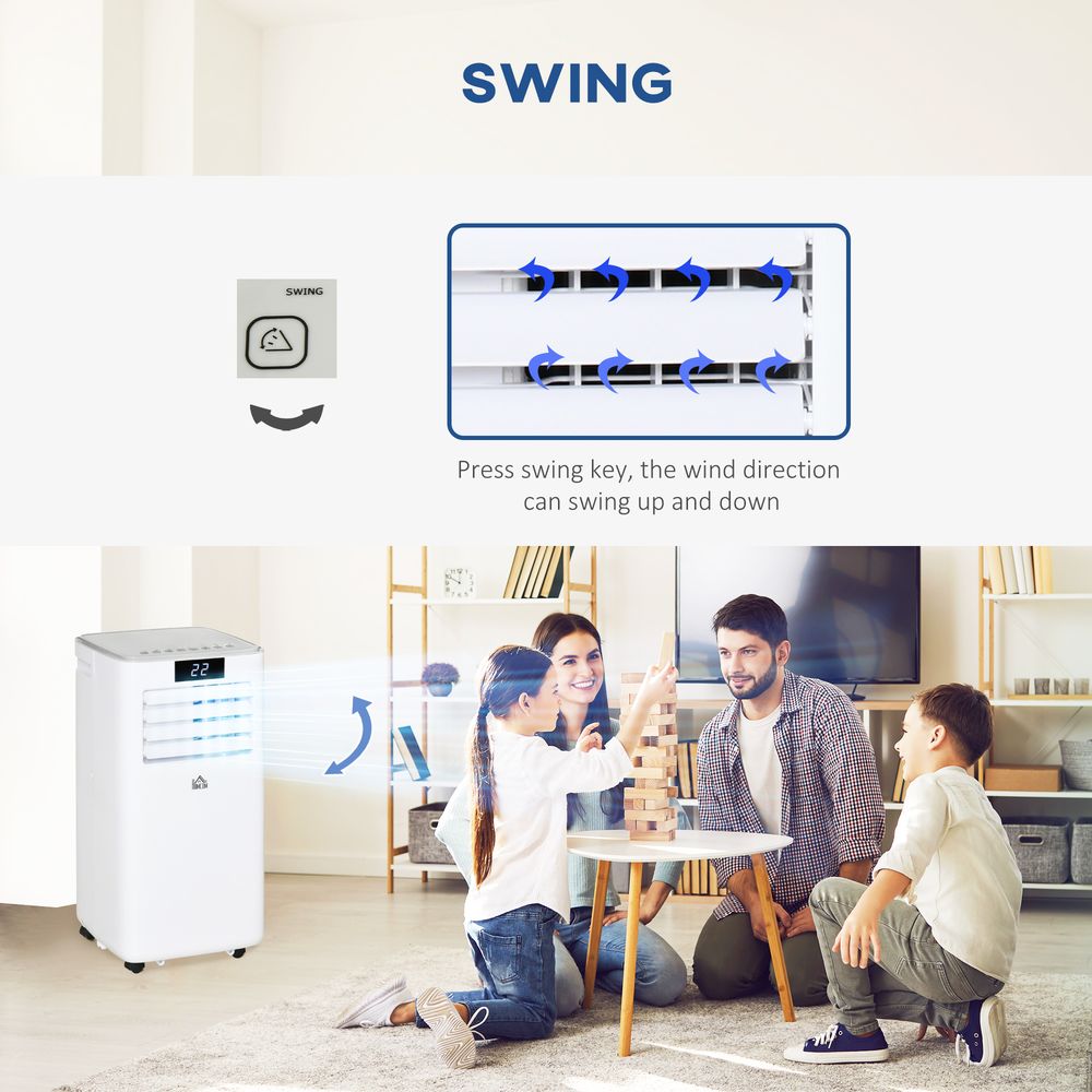 10000 BTU Mobile Air Conditioner Indoor Portable AC Unit w/ RC, White