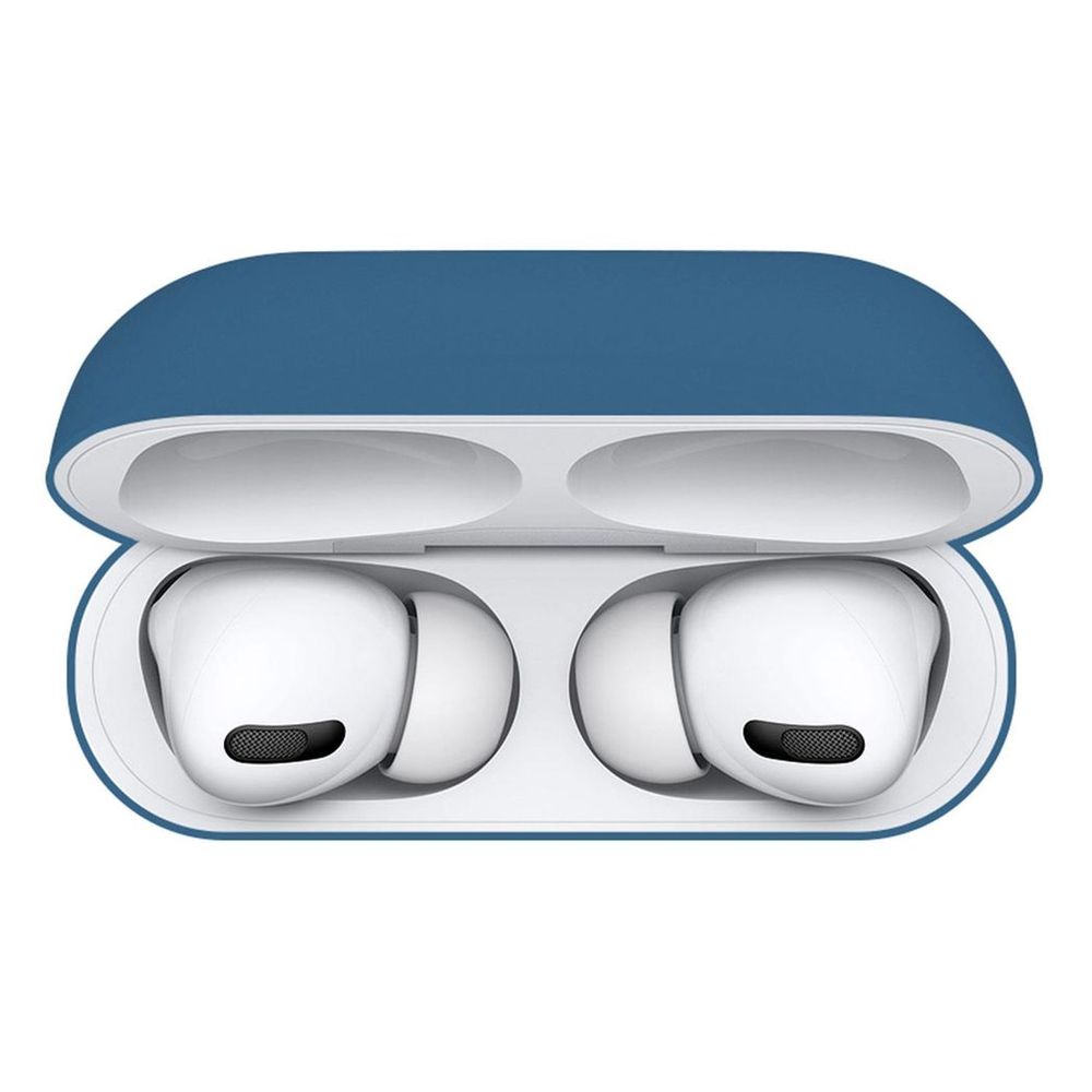 Blue Airpods Pro Case, Scratch-Absorbing Cover, 1pk - High-Quality Silicone, Accessible Port, Detachable Carabiner