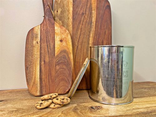 Silver Cookie Canister 18cm