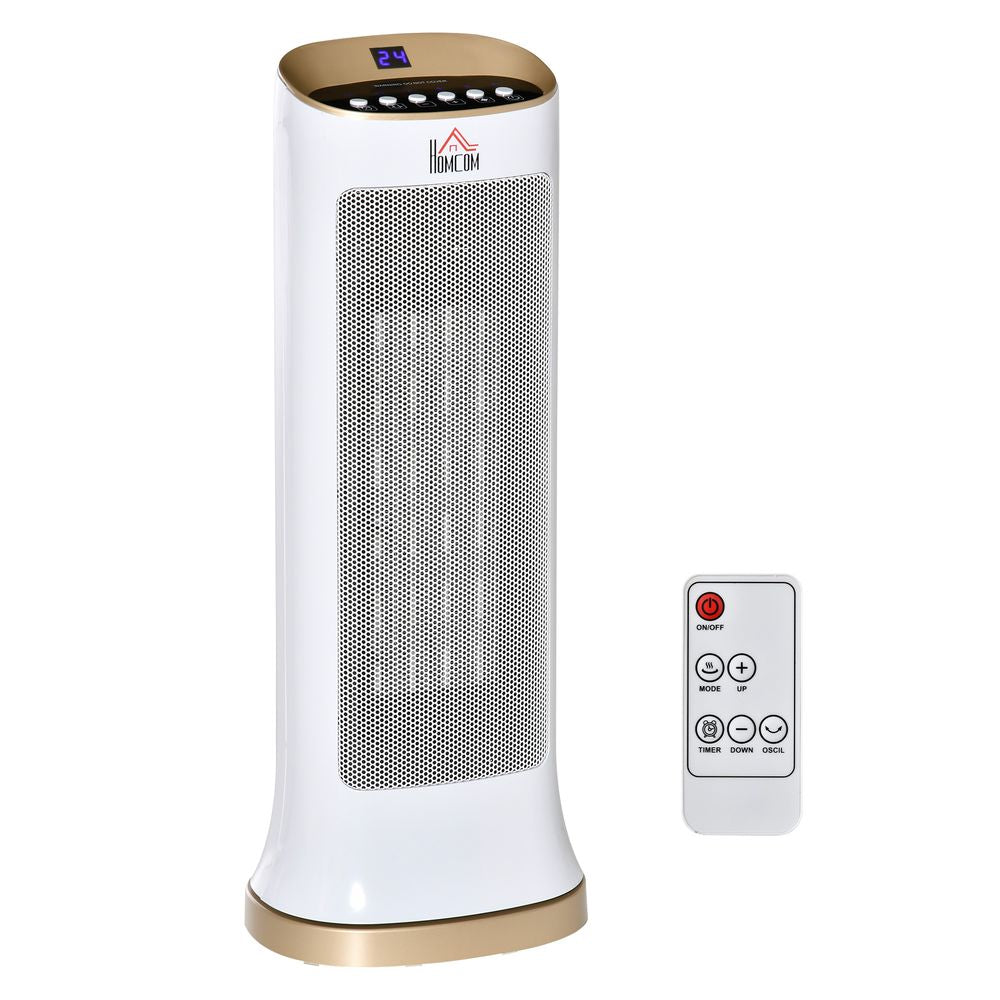 HOMCOM Ceramic Tower Heater - 45° Oscillating Space Heater w/ Remote - Best Quality"
