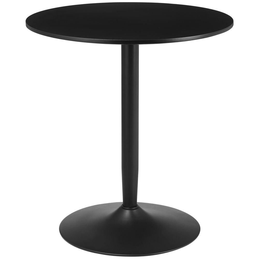 HOMCOM Round Dining Table: Steel Base, Non-slip Pad for Living Room - Perfect for Relaxing & Dining