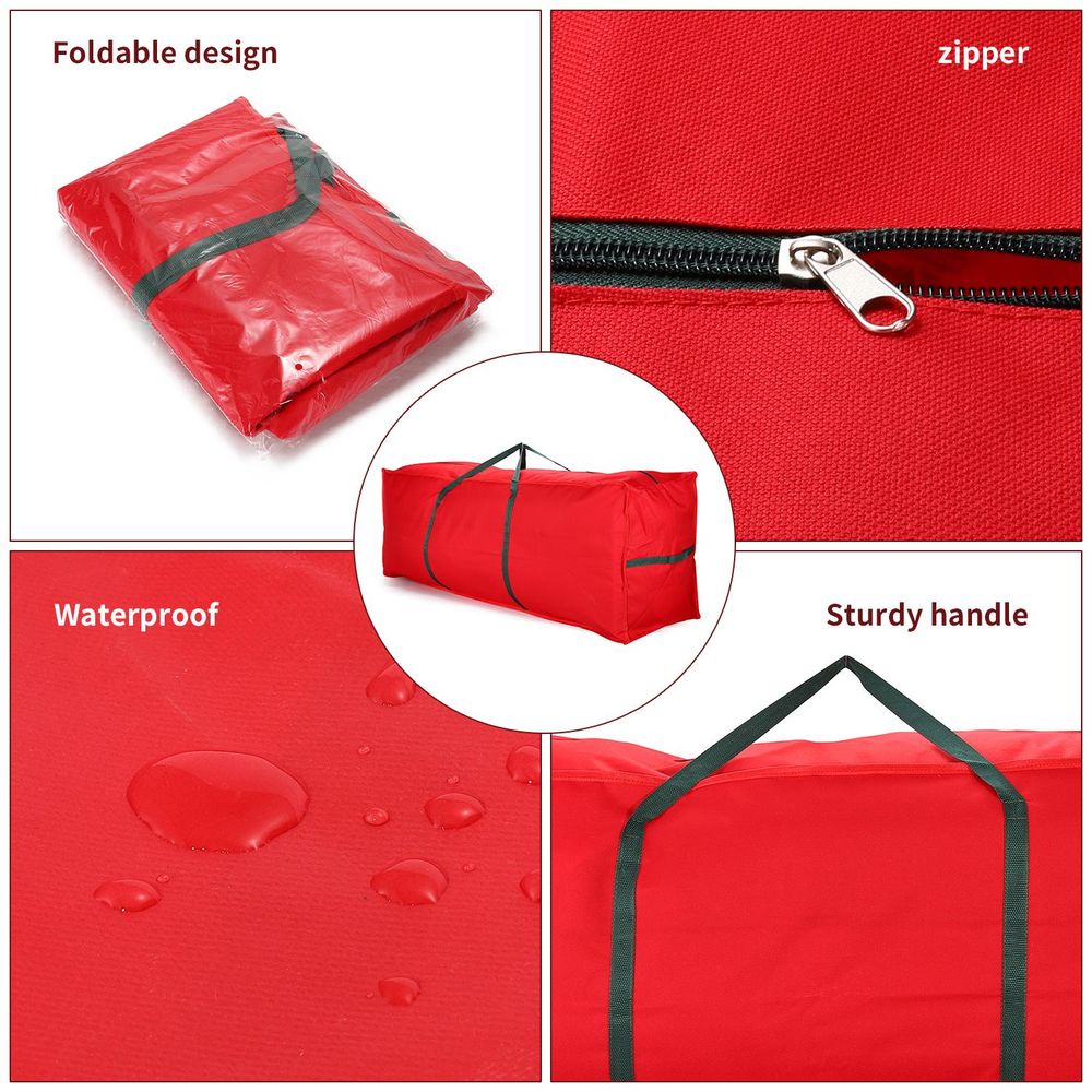 Premium Red Xmas Tree Storage Bag - Keeps Your Tree Safe & Dust-Free - Fits Up to 7.5 Ft Trees
