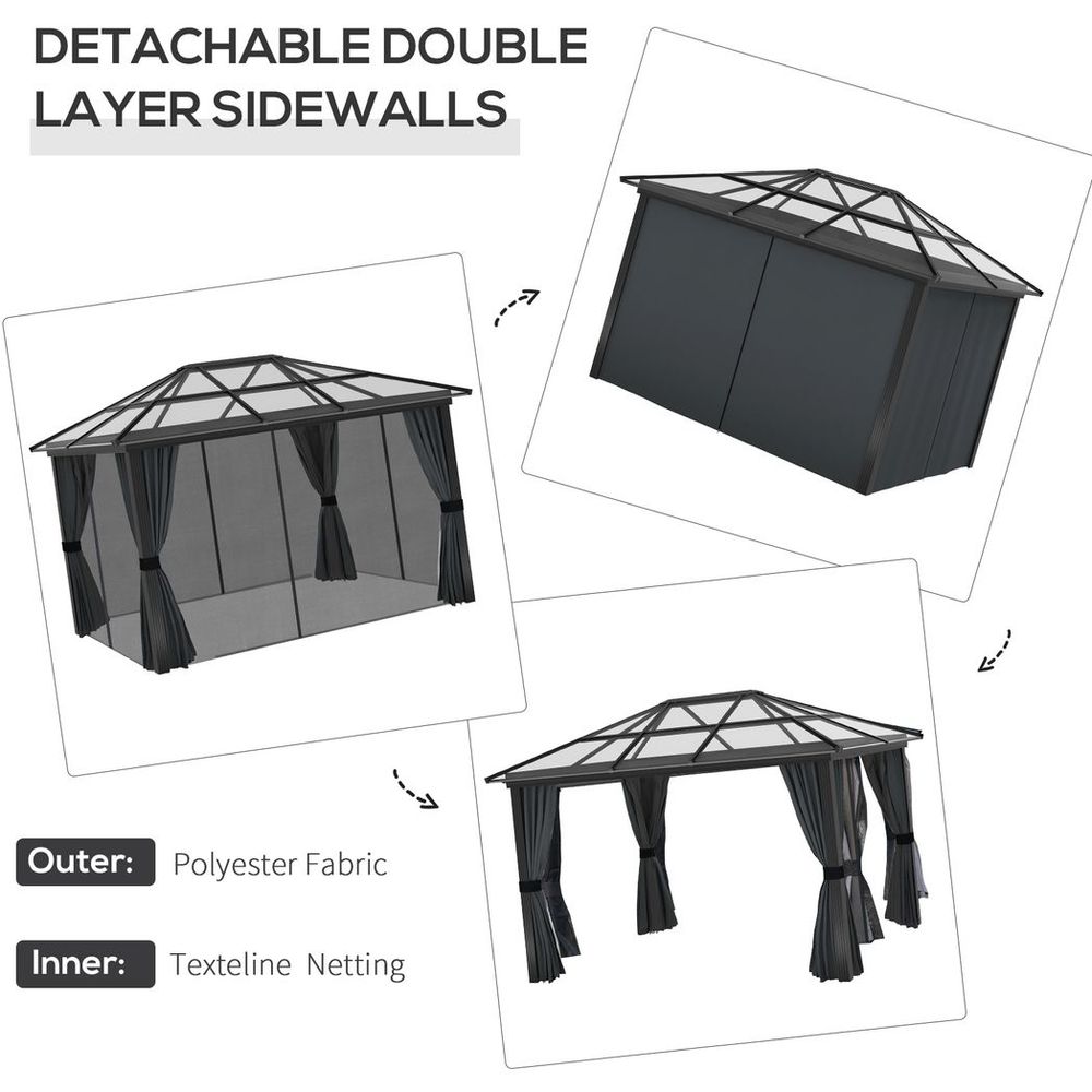 Premium Outsunny 3 x 3.6m Aluminium Hardtop Gazebo Canopy - High-Quality, Durable, & Stylish