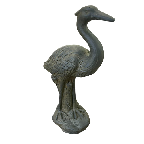 Stone Effect Grey Heron Statue