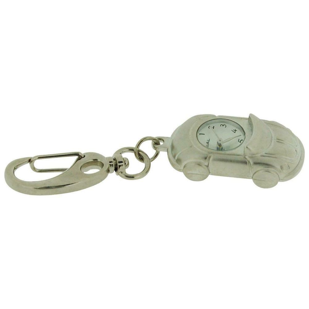 Gift Time Products Unisex Car Clock Keyring - Silver, Chrome Plated Alloy, Complete Packaging - CLEARANCE!