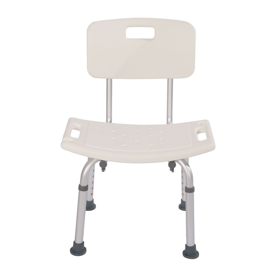 Medical Bathroom Safety Shower Tub Aluminium Alloy Bath Chair Seat Bench with Removable Back White
