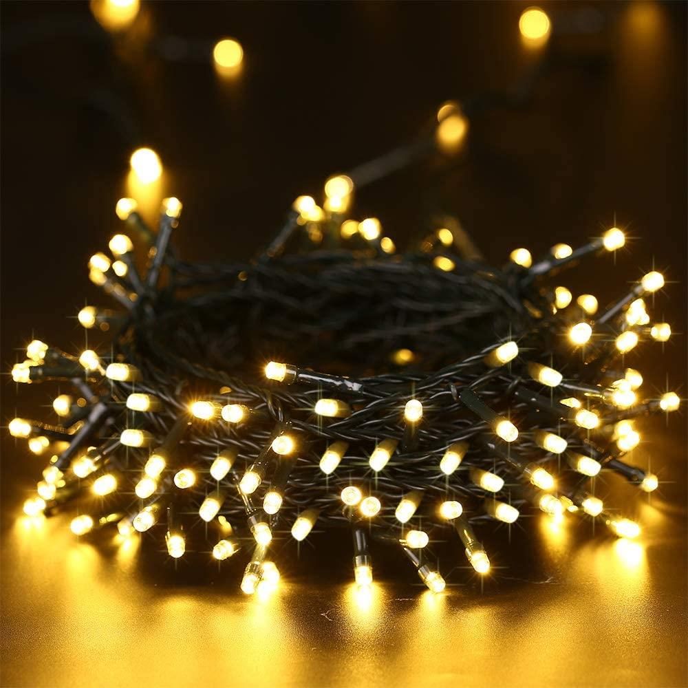 Planet Solar 200 Outdoor String Fairy Lights 20m - Warm White - Solar Powered - High Quality