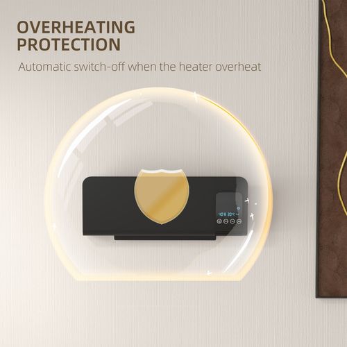 HOMCOM 2000W Wall Mounted Ceramic Heater with Remote Control for Home