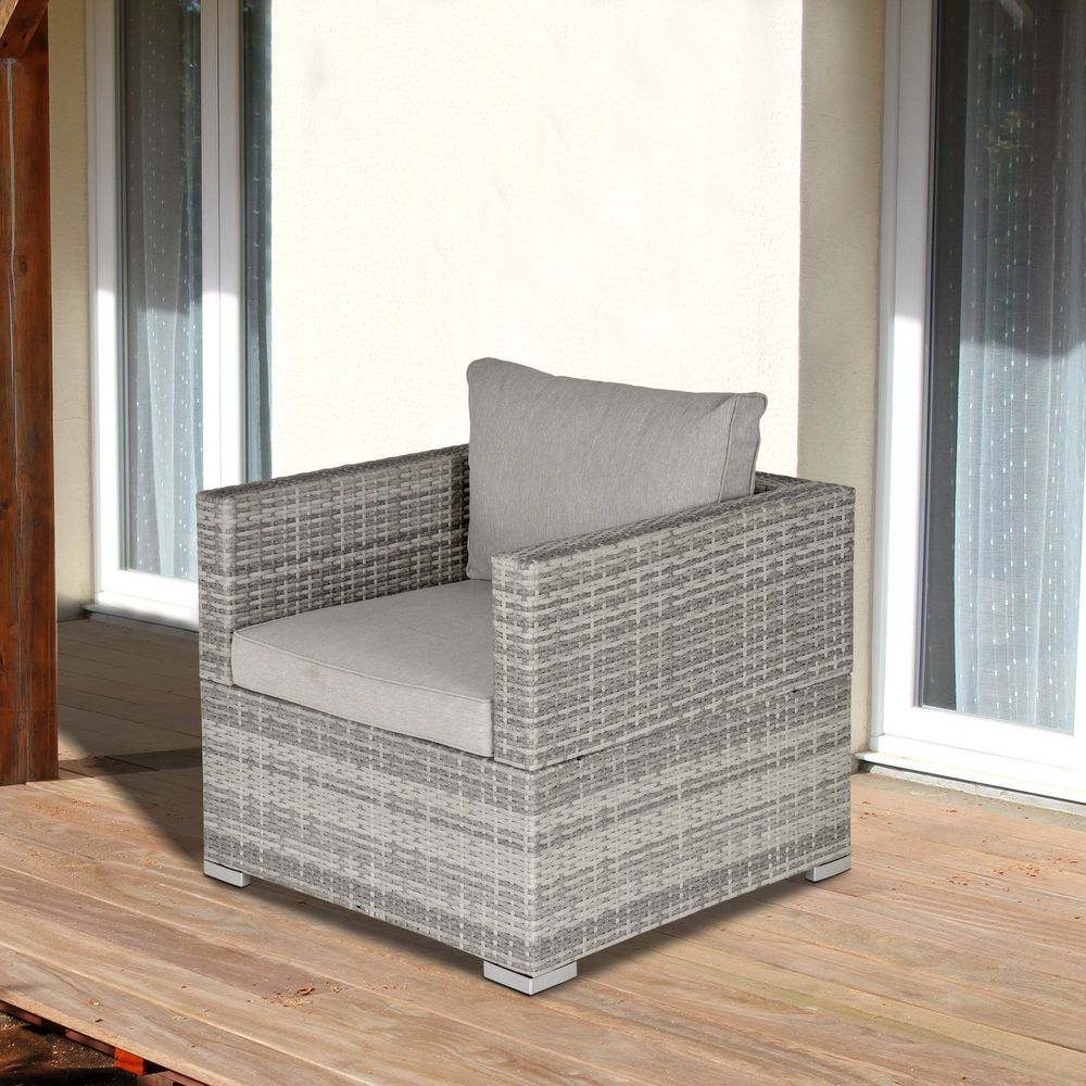 Modern Outdoor Patio Furniture Single Rattan Sofa Chair - Padded Cushion - Best Quality - Fast Shipping