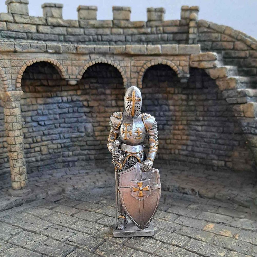 Knight With Sword (hand-cast statue sculpture) 10.5cm Height