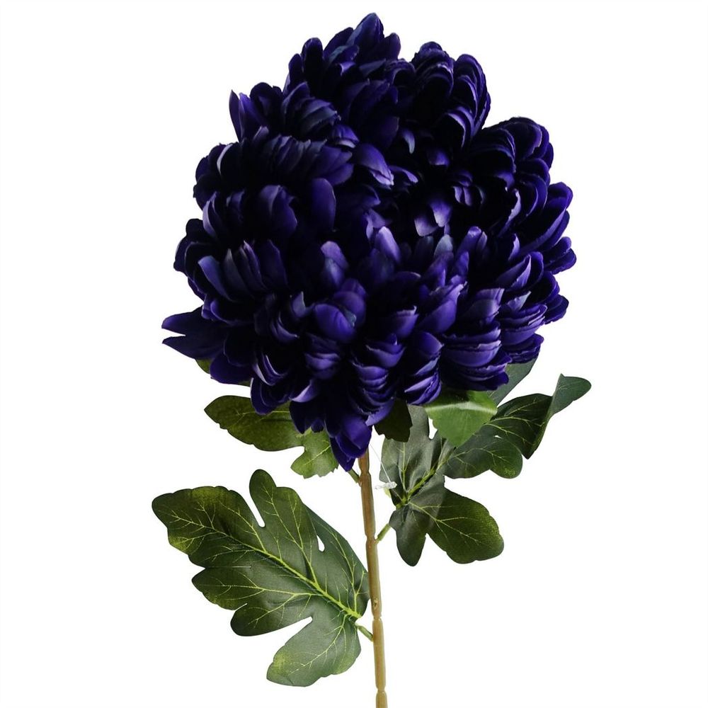 6 Extra Large Purple Reflex Chrysanthemum - Silk Petals