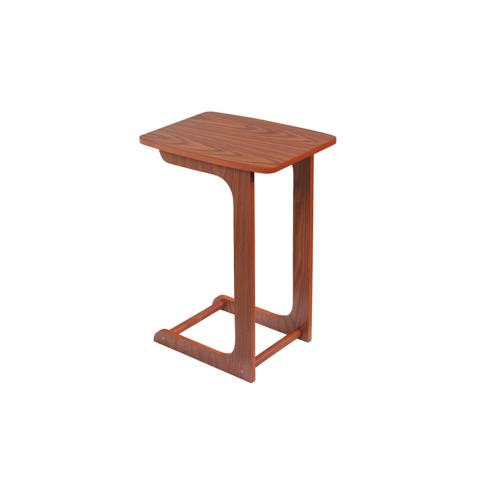 Greenhurst C Shaped Sofa Side Table, Compact Size Veneer Finish W30 x D44 x H60cm