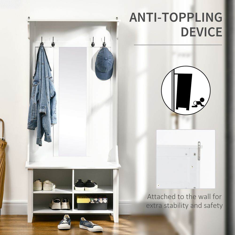 HOMCOM Mirror Cabinet, 80x40x170cm - White