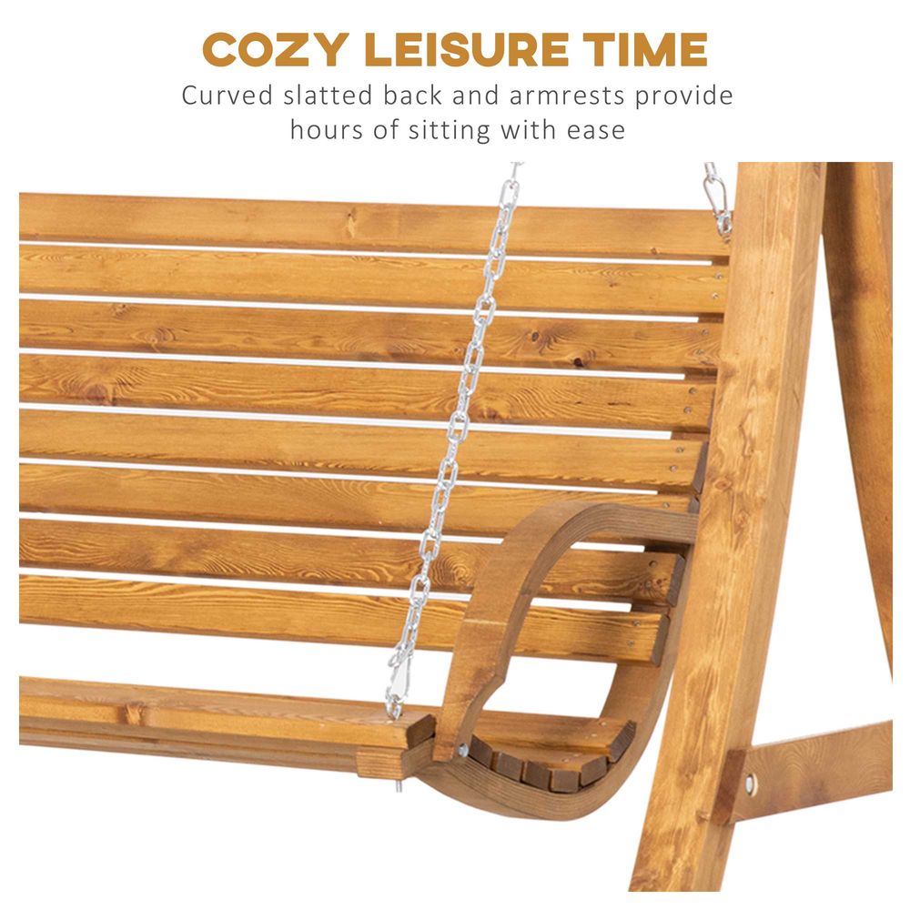 Premium Outdoor 2-Seater Swing Seat - Stylish Wooden Garden Swing Bench - High-Quality & Comfortable Seating - Perfect Patio Decor