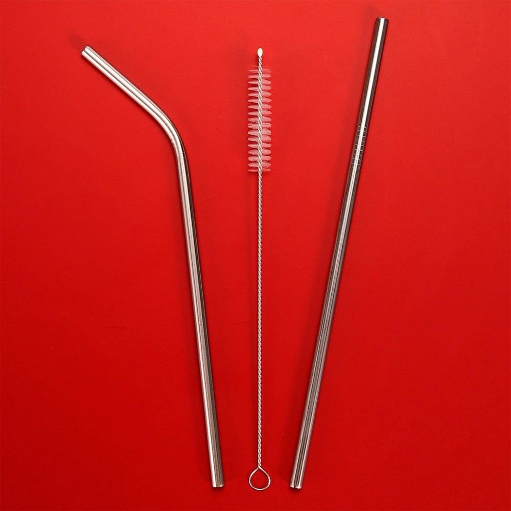 VINSANI STAINLESS STEEL STRAWS - Reusable, Durable, Environmentally Friendly - Set of 2