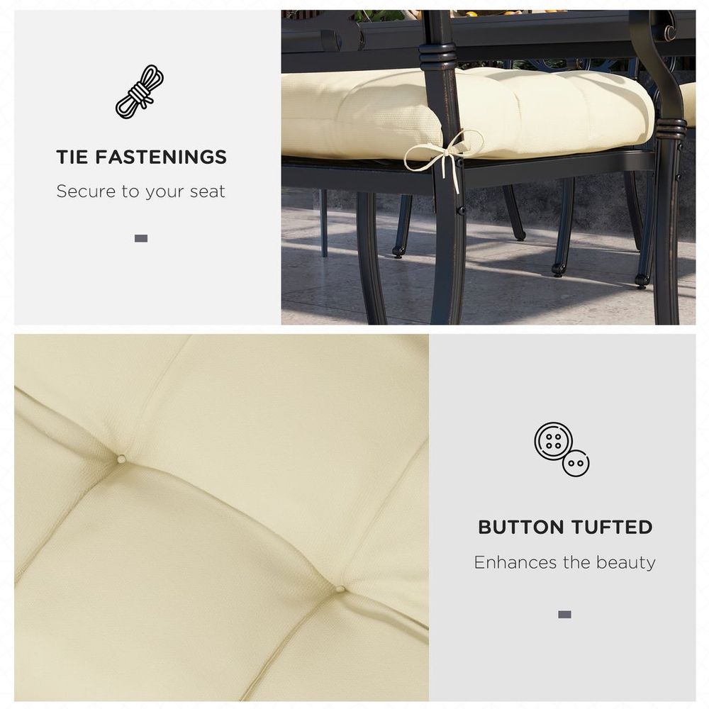 Premium Outdoor Seat Cushions - Set of 4, Garden Furniture, Beige - Flame Retardant, Fade-resistant, Water-resistant