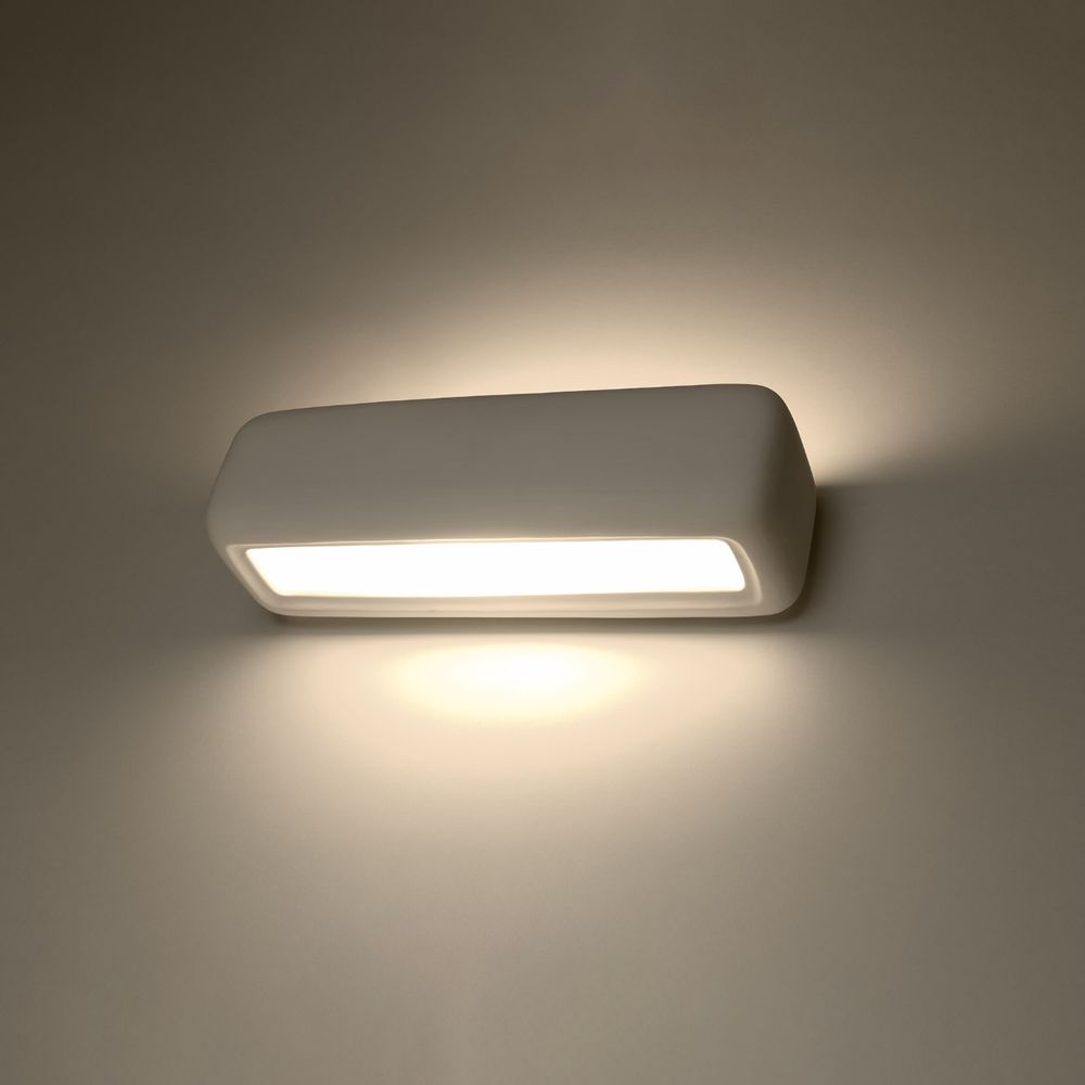 Subani Ceramic White 1 Light Classic Wall Light - E27 Socket, Futuristic Design