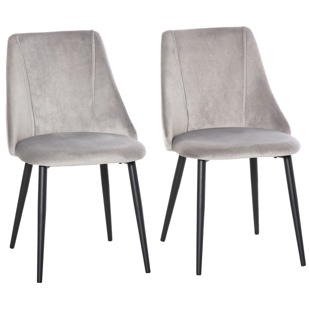 High Back Dining Chairs Velvet-Touch Accent Chairs with Metal Legs