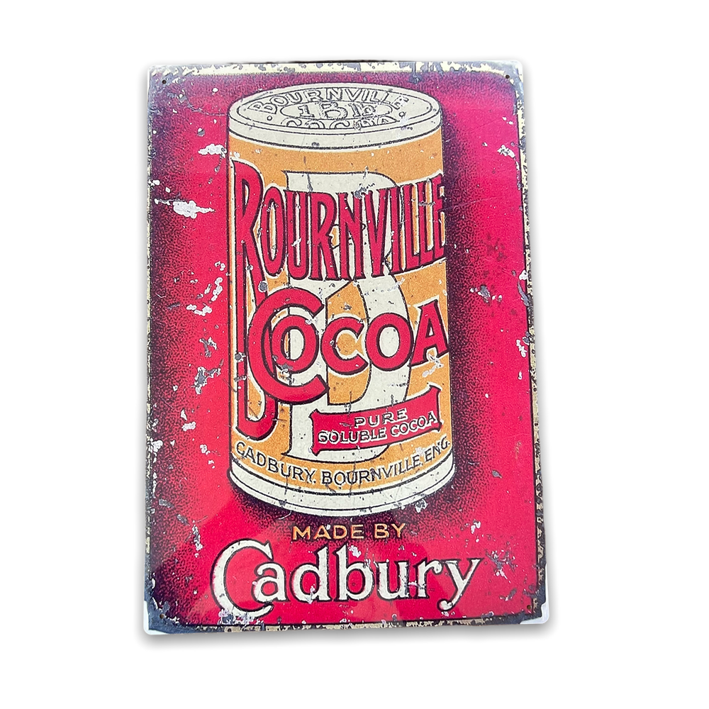Premium Vintage Metal Sign - Retro Cadbury Bournville Cocoa Ad - High Quality Reproduction