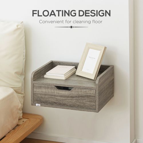 HOMCOM Floating Nightstand Set of 2, Nightstand with Drawer