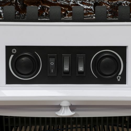 HOMCOM Freestanding Fireplace Flame Effect Electric Heater Log Burning