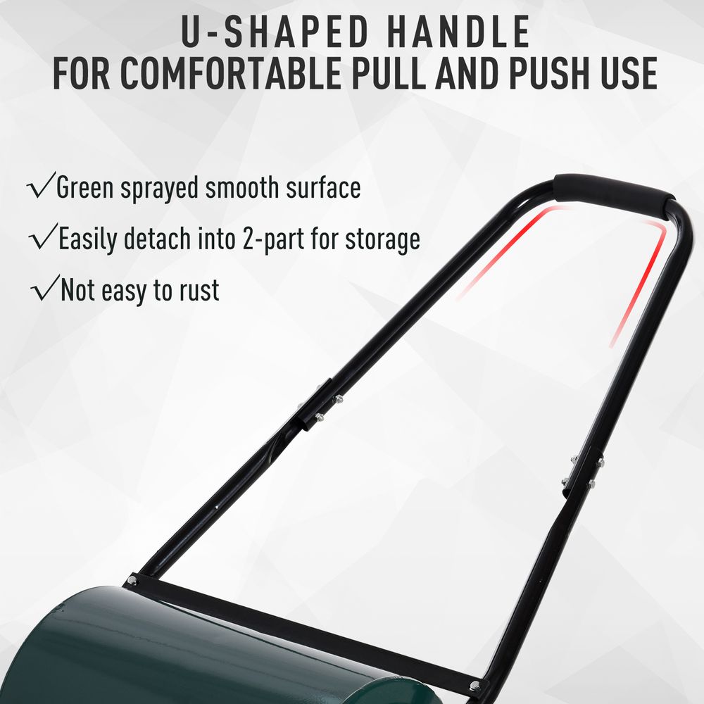 Outsunny 30cm Metal Lawn Roller-Deep Green - Flatten Your Garden with Ease
