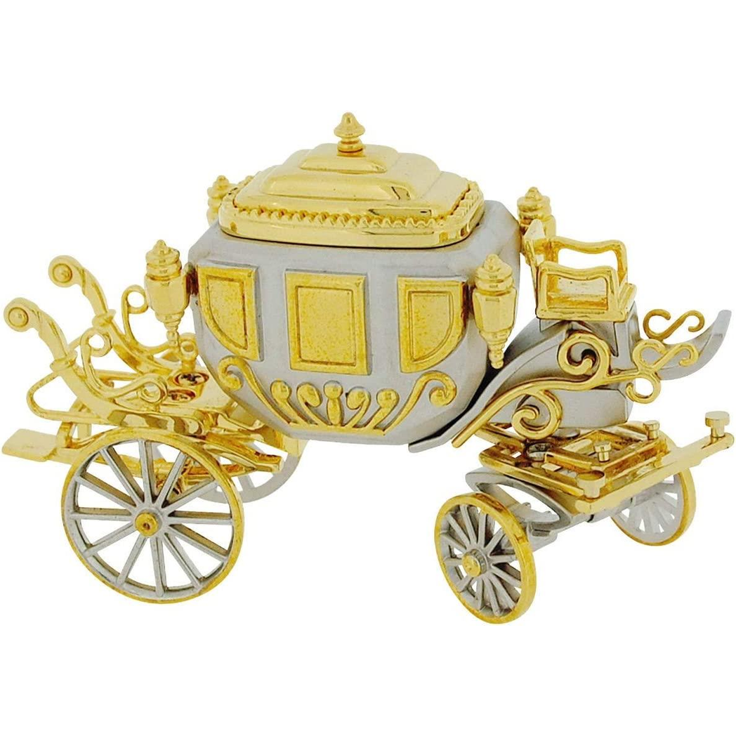 GTP Miniature Clock Two Tone Plated Jubilee Royal State Coach Novelty Collectors Clock IMP1050 - CLEARANCE NEEDS RE-BATTERY