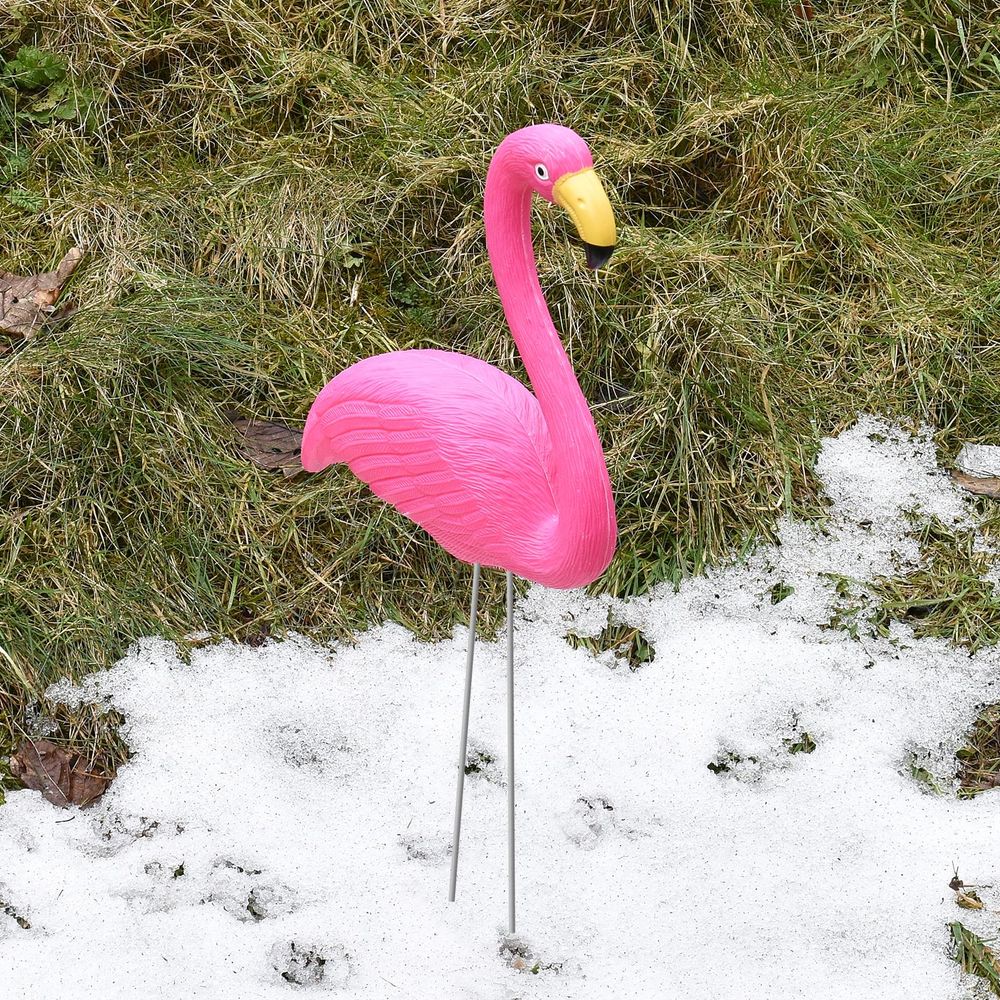ASAB Pink Flamingo Garden Ornament Pack Of 2 - High Quality, Weather Resistant, Easy Assembly - Perfect Yard Art